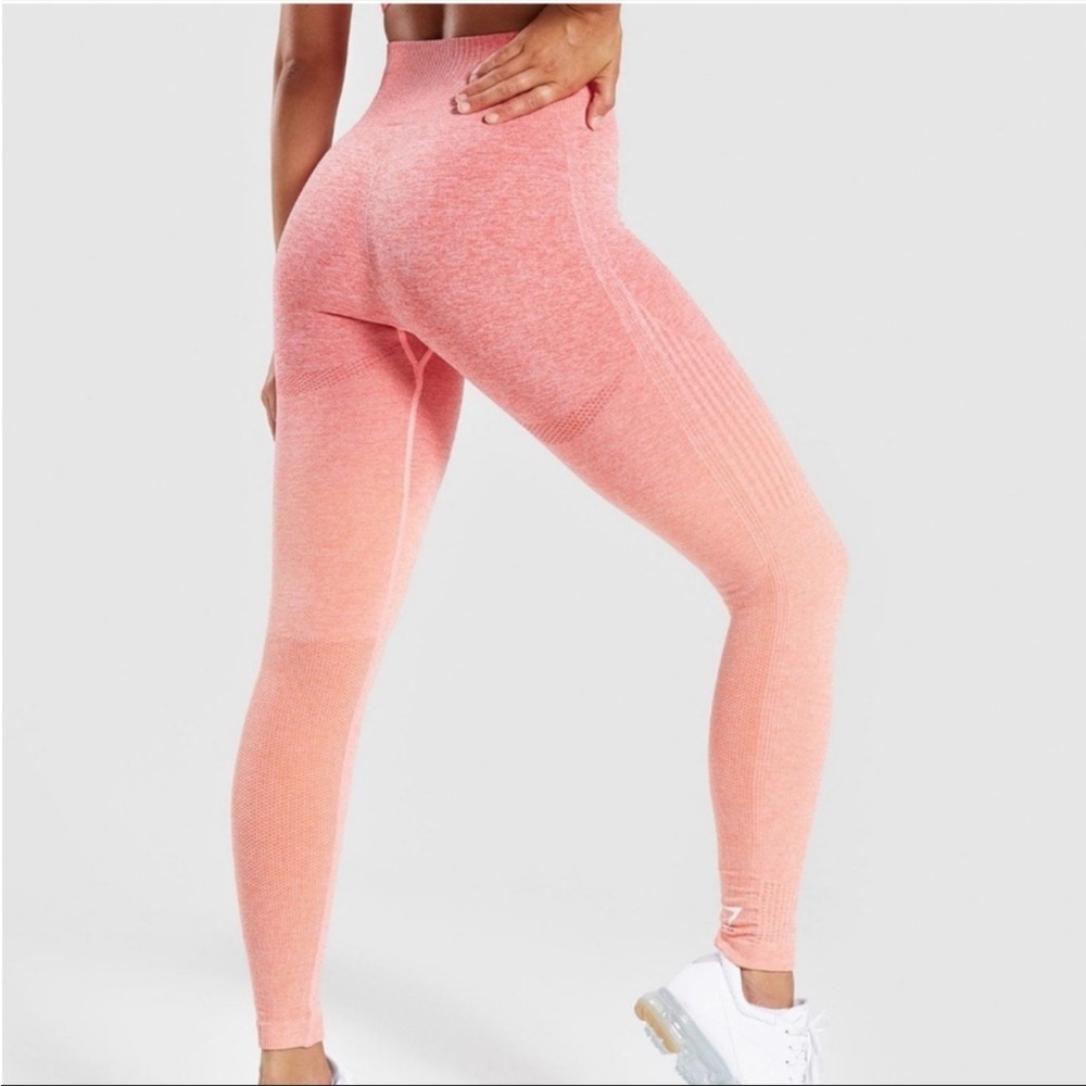 Gymshark Seamless Ombre Pink/Orange Leggings Size Medium